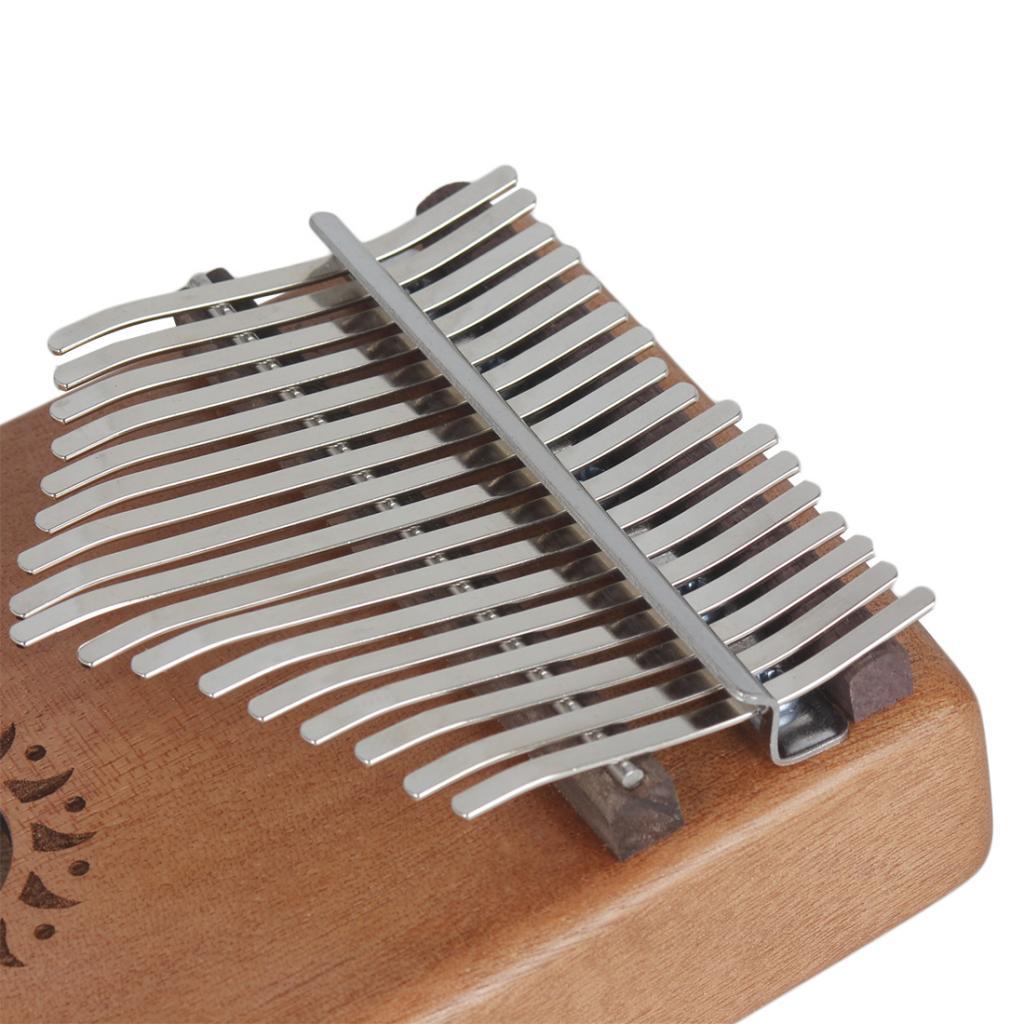 Portable 1 Set Acacia Wood 17 Key Kalimba Mbira Finger Percussion Thumb Piano with Shakeproof Case Tuning Tool Note Sticker