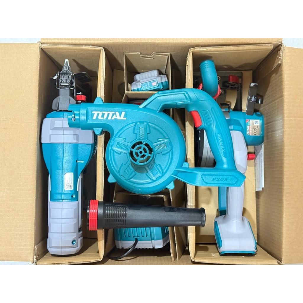 BỘ COMBO MÁY CƯA ĐĨA TRÒN KHÔNG CHỔI THAN TSLI1402 &amp; MÁY THỔI BỤI TABLI20028 &amp; MÁY BẮN ĐINH TBNLI5005 DÙNG PIN 20V TOSLI240683 TOTAL -HÀNG CHÍNH HÃNG