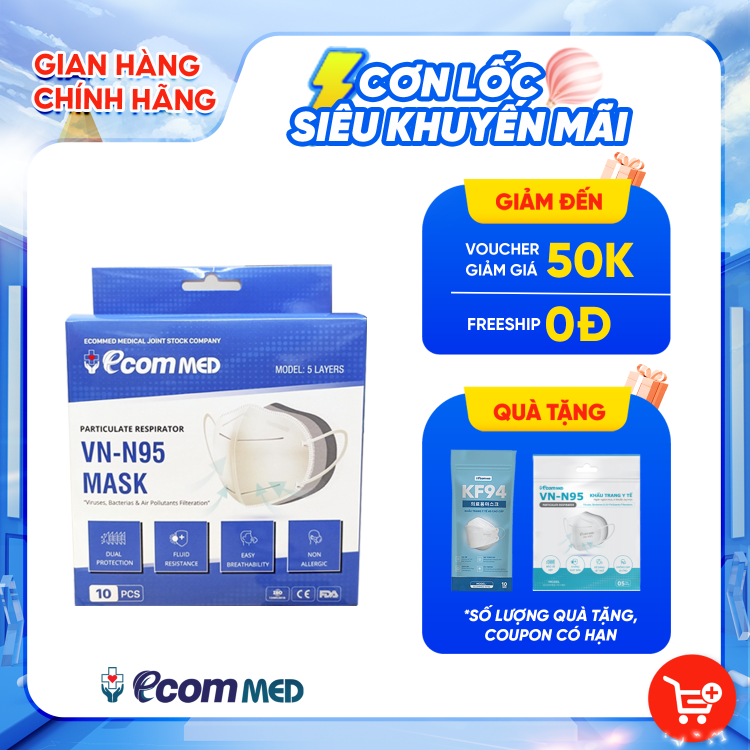 Khẩu Trang N95 EcomMed