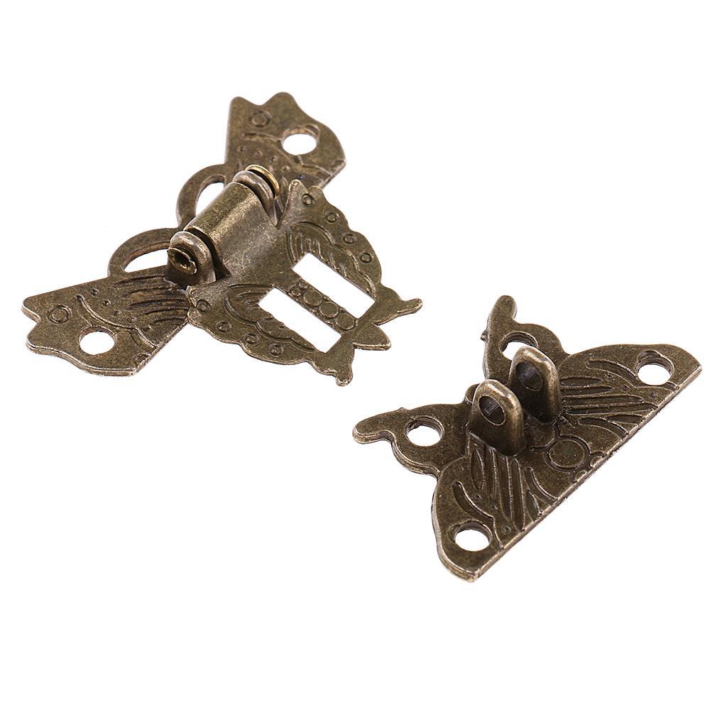 2-5pack Antique Butterfly Latch Hasp for Jewellery Box Cabinet Drawer Decoration