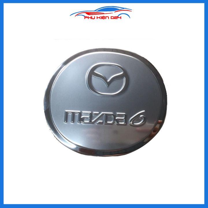 Hình ảnh Ốp nắp bình xăng Mazda 6 mạ crom bảo vệ chống trầy trang trí ô tô