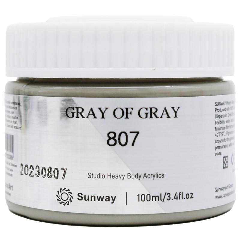 Tuýp Màu Vẽ Acrylic 100 ml - Sunway No.807 - Gray of Gray