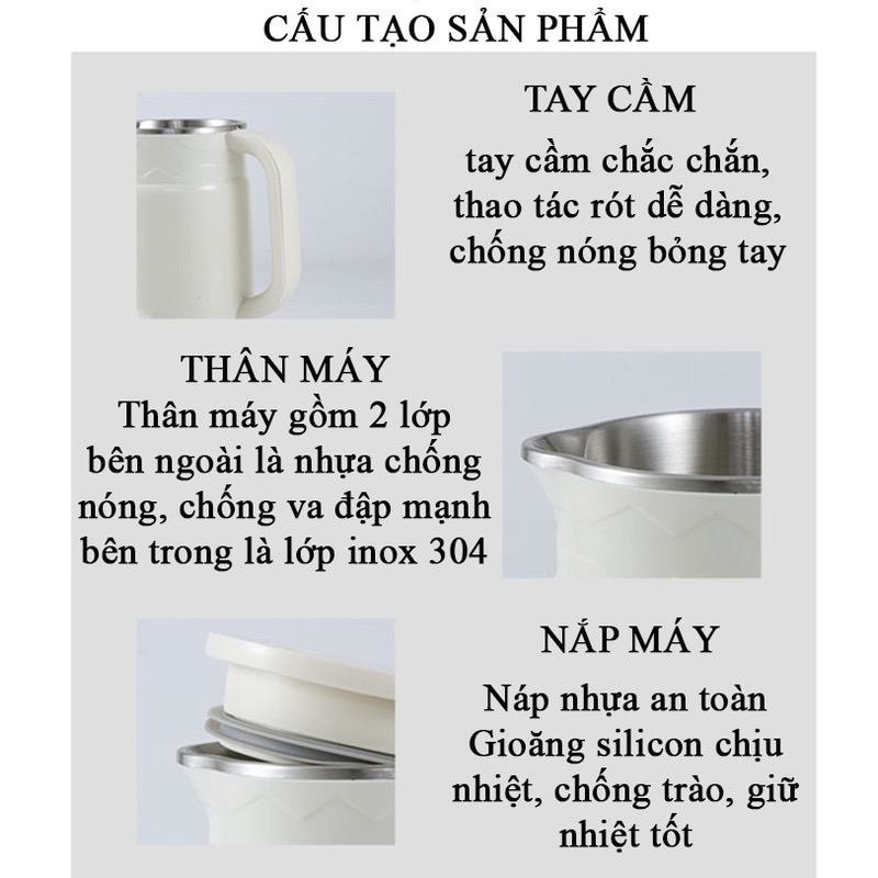 Máy Làm Sữa Hạt Dung Tích 800ml, Máy Xay Nấu Đa Năng