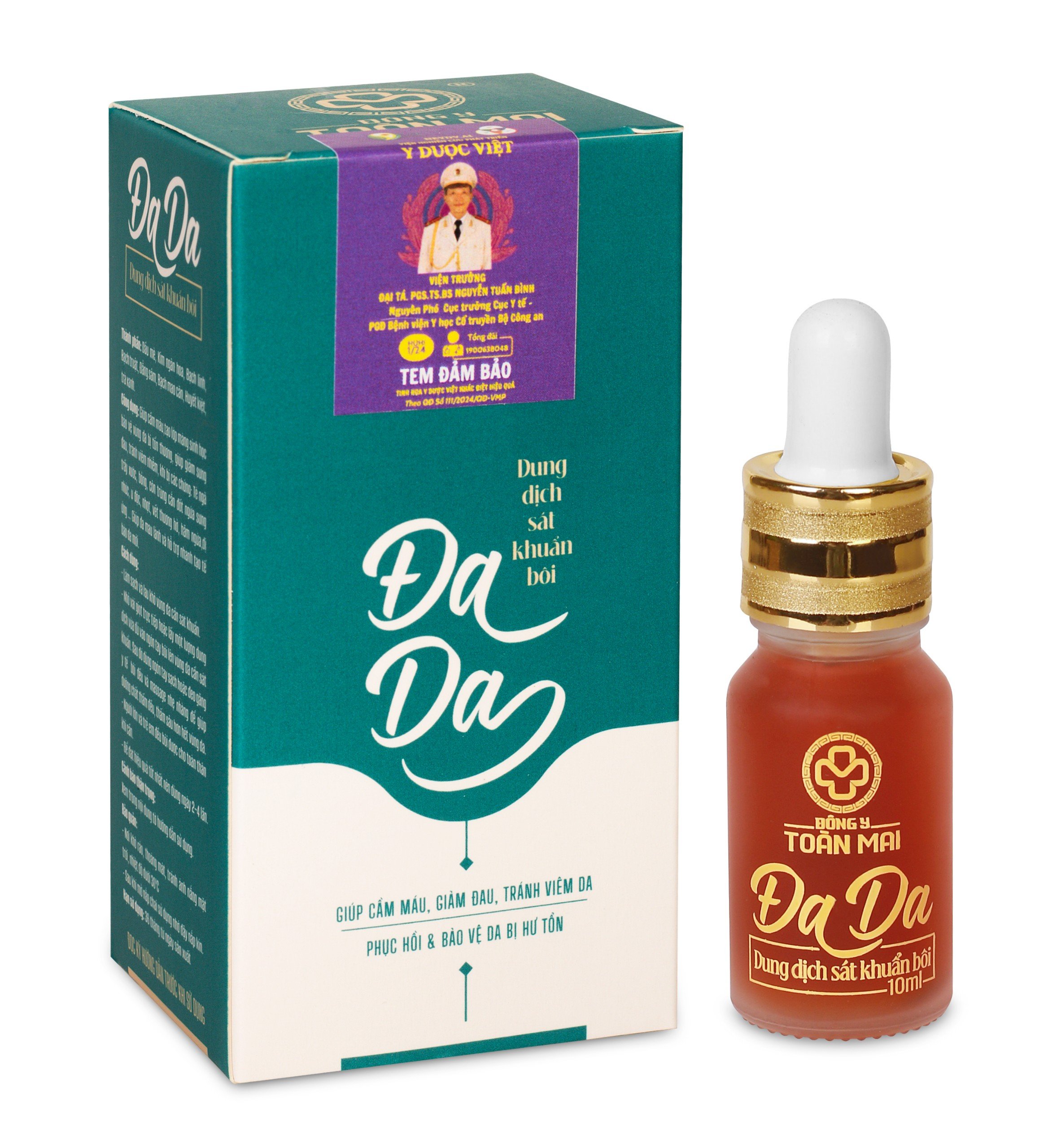 Bôi Da Dung Dịch Sát khuẩn Bôi Đa Da Đông Y Toàn Mai 10 ml, 100% Thảo dược, Mụn bọc, mụn mủ, Giời leo, zona, Dị ứng, Ngứa, Hoại tử