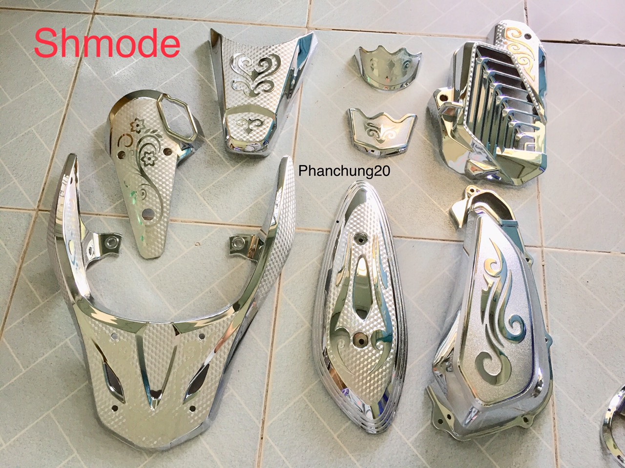 COMBO ỐP PHỤ KIỆN TRANG TRÍ DÙNG CHO XE SHMODE 2020 2021 2022 2023 CROM