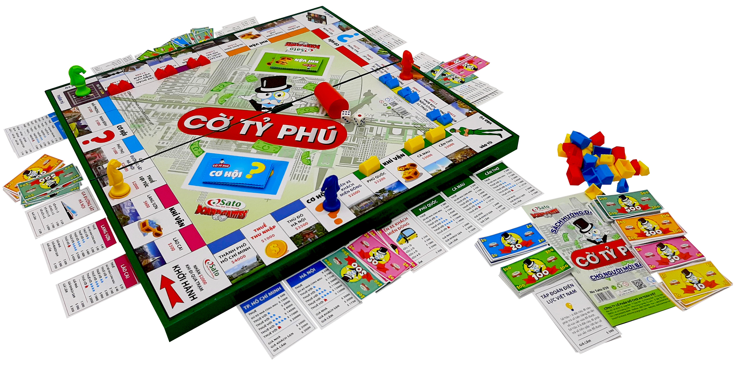 Cờ tỷ phú, đồ chơi cờ bản lớn sato038 kích thước 42 x 42 x 2