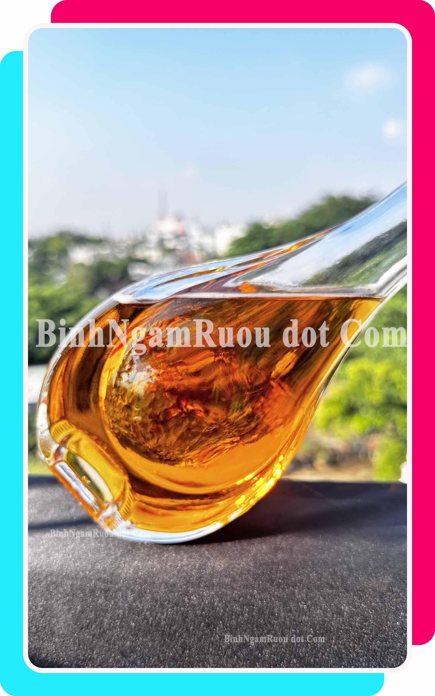 C33 Chai Đựng Rượu Thủy Tinh Dáng Giọt Nước 500ml - Đẹp Cao Cấp - Nắp Kín Thủy Tinh Trong - Tặng Biếu Sang Trọng