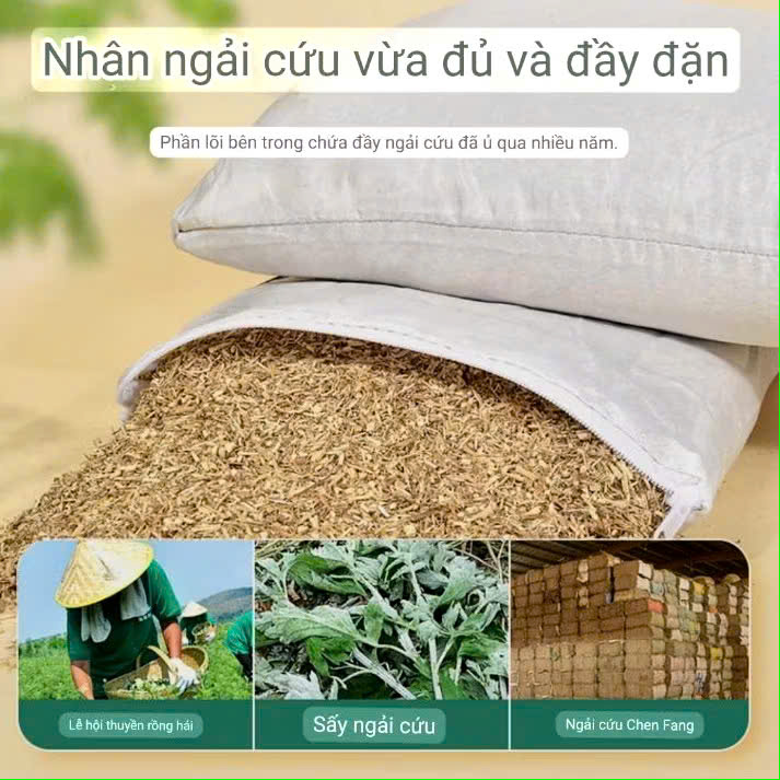 Gối Ngải Cứu Cắm Điện Giảm Đau Vai Gáy chống đột quỵ Gối Thảo Dược Hương Thơm Thảo Mộc