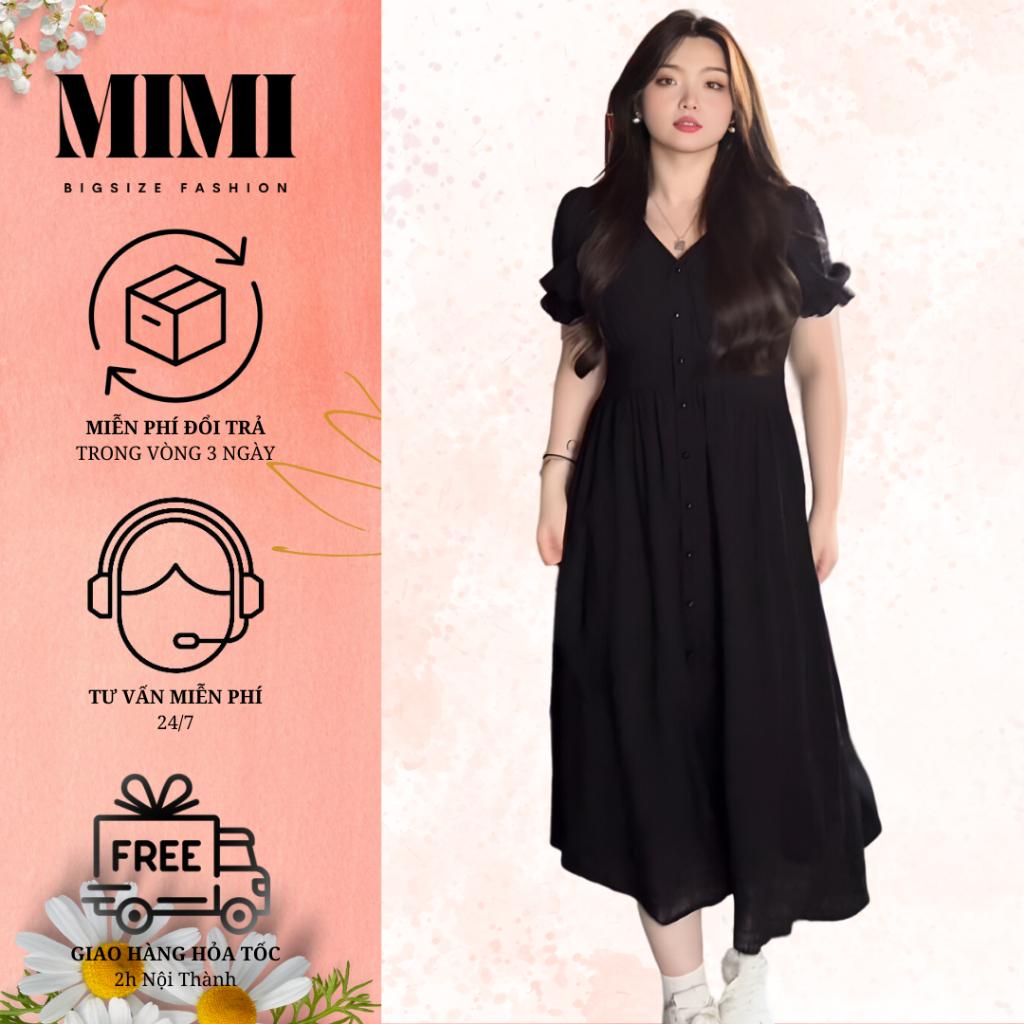 MIMI BigSize Đầm Tay ngắn dáng xòe chất tơ mềm mại_BS87