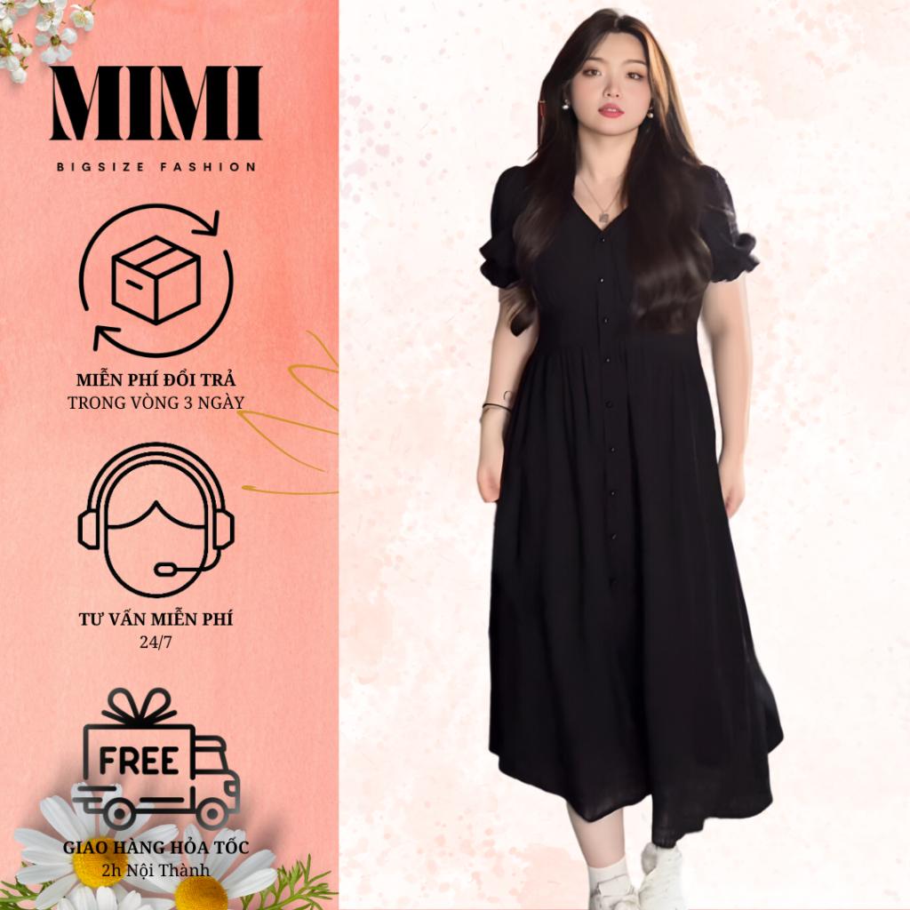 MIMI BigSize [45KG-100KG] Đầm Tay ngắn dáng xòe chất tơ mềm mại_BS87