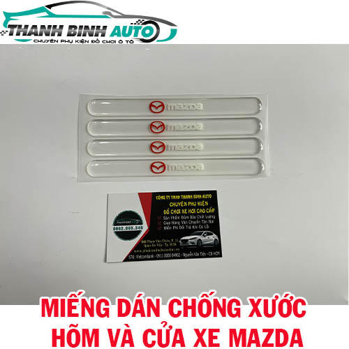 Miếng dán silicon chống xước hõm tay nắm cửa xe Mazda