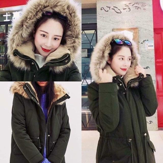 Áo Khoác Nữ Parka Lót Lông Hàng Xuất Khẩu - Nhà Cam -