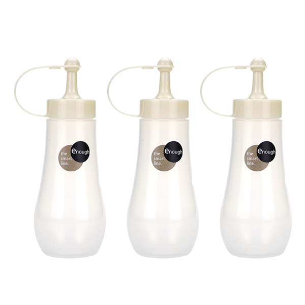 Combo Bình đựng gia vị, nước sốt, nước tương Enough 360ml màu trắng nội địa Nhật Bản