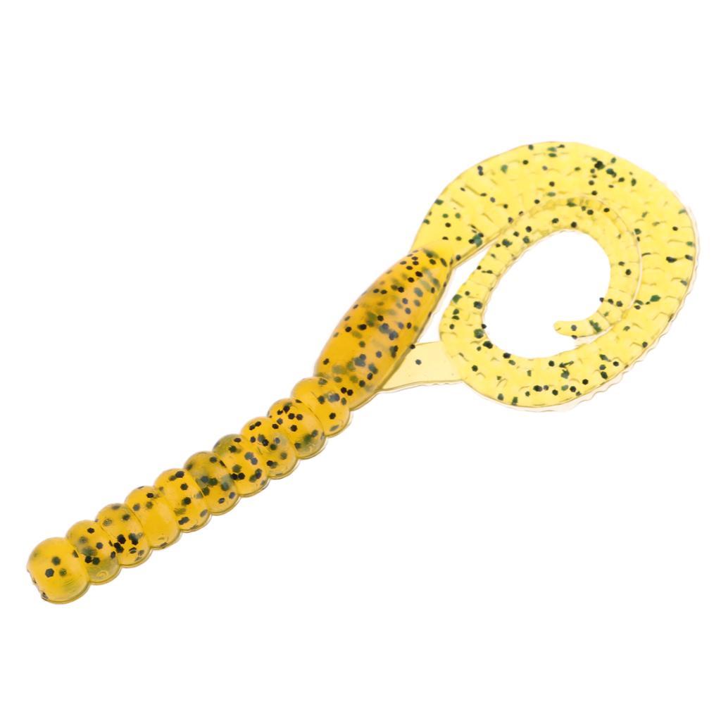 6pcs Flexible Grub Worm Soft Fishing Lure Simulation Earthworm Bait