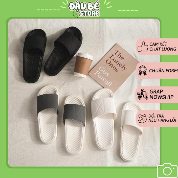 Dép quai ngang Unisex đế bằng nhiều màu siêu êm chống trơn trượt - DAUBE - D003