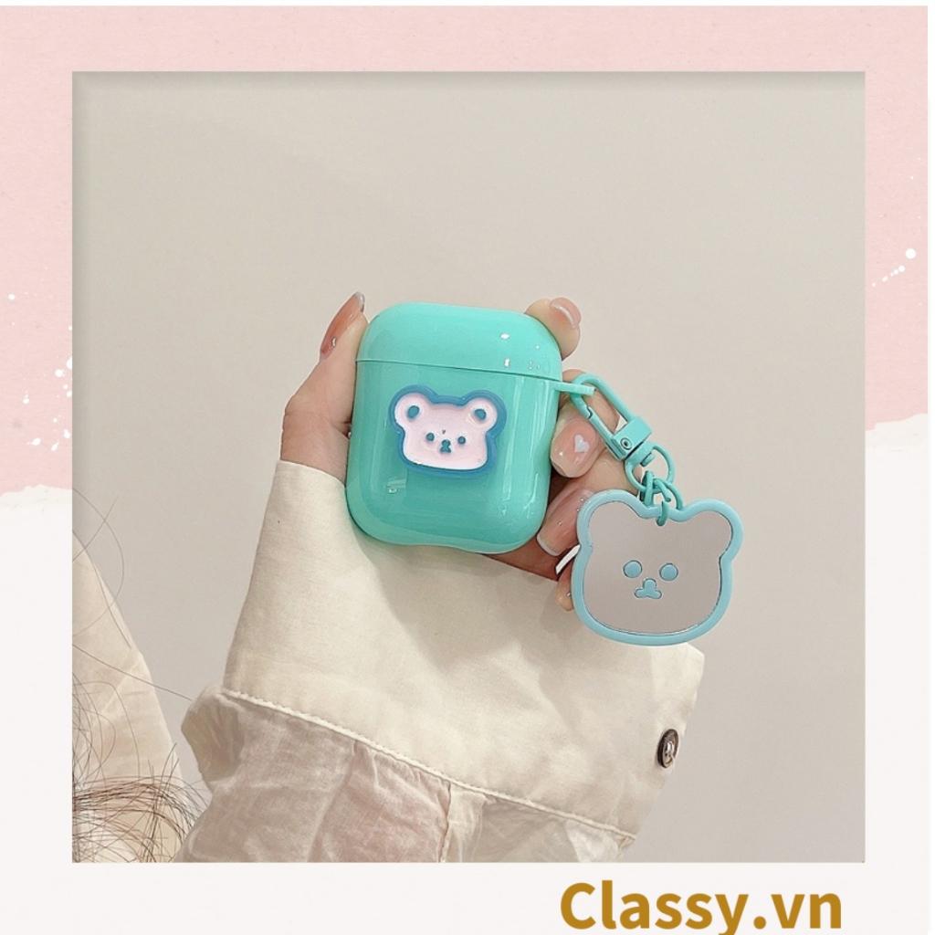Móc khóa mặt gấu nhựa Classy đính kèm trái tim dễ thương PK1541