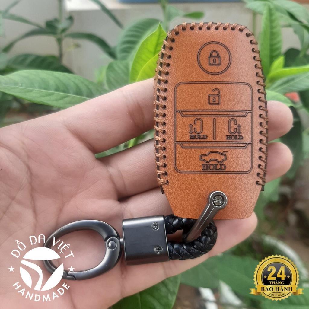 Bao da chìa khoá ô tô kia sedona chìa thông minh, Da thật bảo hành 2 năm