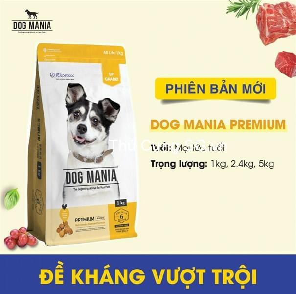 THỨC ĂN HẠT CHO CÚN XUẤT XỨ HÀN QUỐC DOG MANIA TÚI 1KG