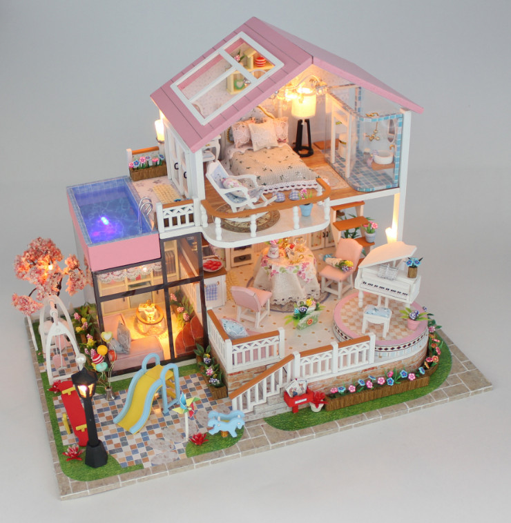 Mô hình nhà DIY Doll House Sweet Words Kèm Mica Chống bụi