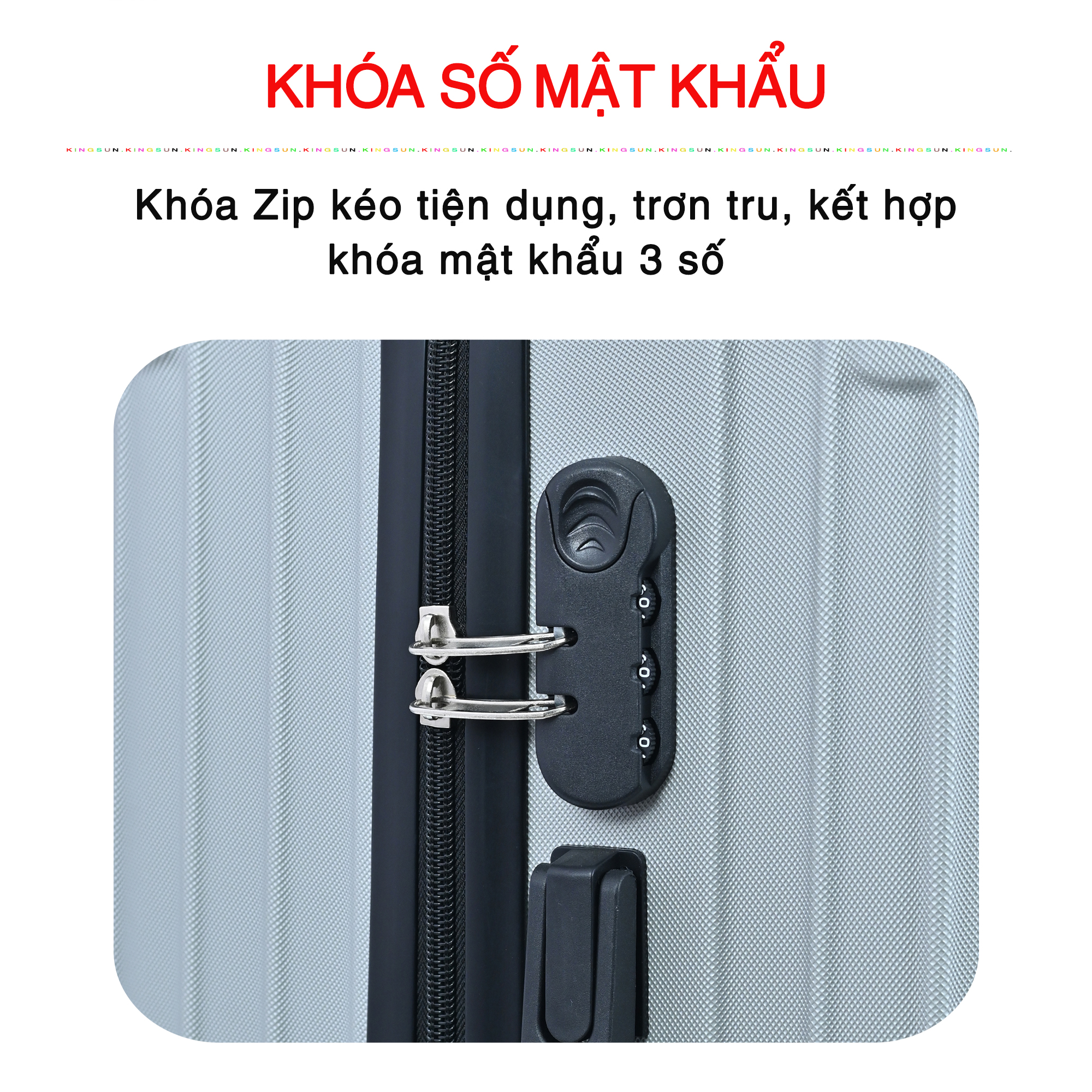 Vali du lịch kéo cao cấp Size 24inch- Chất lượng cao KS-155 - Bạc