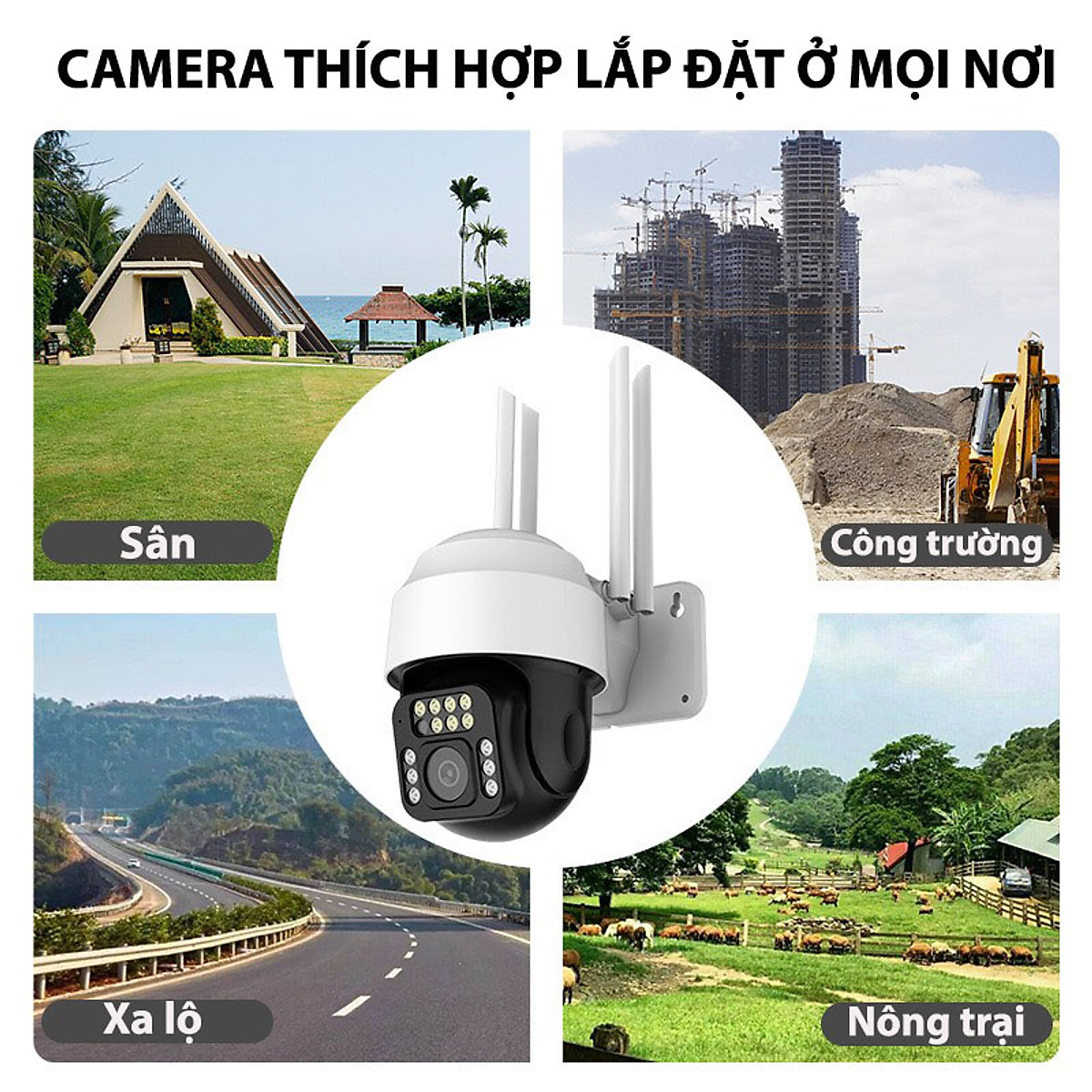 Camera Wifi Yoosee 5.0 Mpx Full HD, Dòng Ngoài Trời Xoay 360°,C12 Xem Đêm Có Màu-Đàm Thoại 2 Chiều-Phát Hiện Chuyển Động Chống Trộm-Hàng Nhập Khẩu