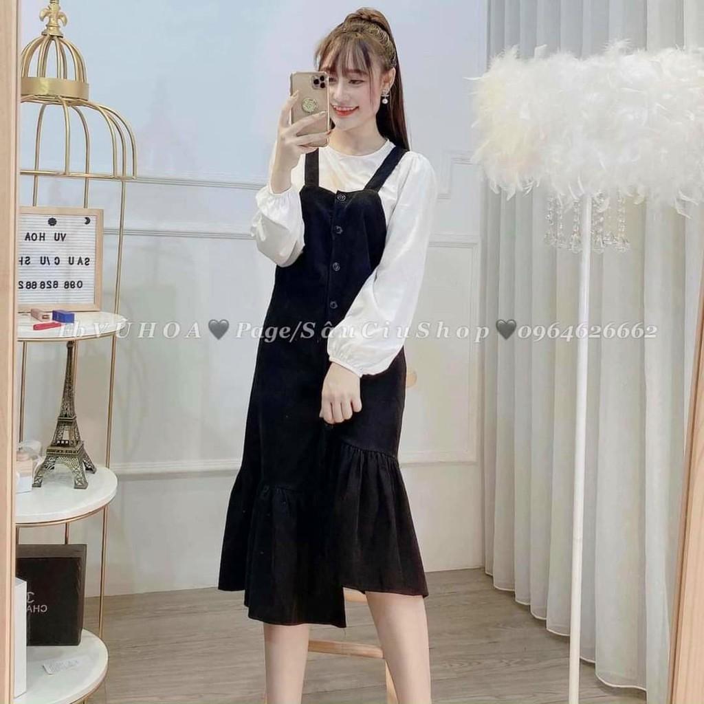 Váy bầu thời trang thiết kế xét cặp hàng dày mùa đôngfreesize 45 đến 70kg