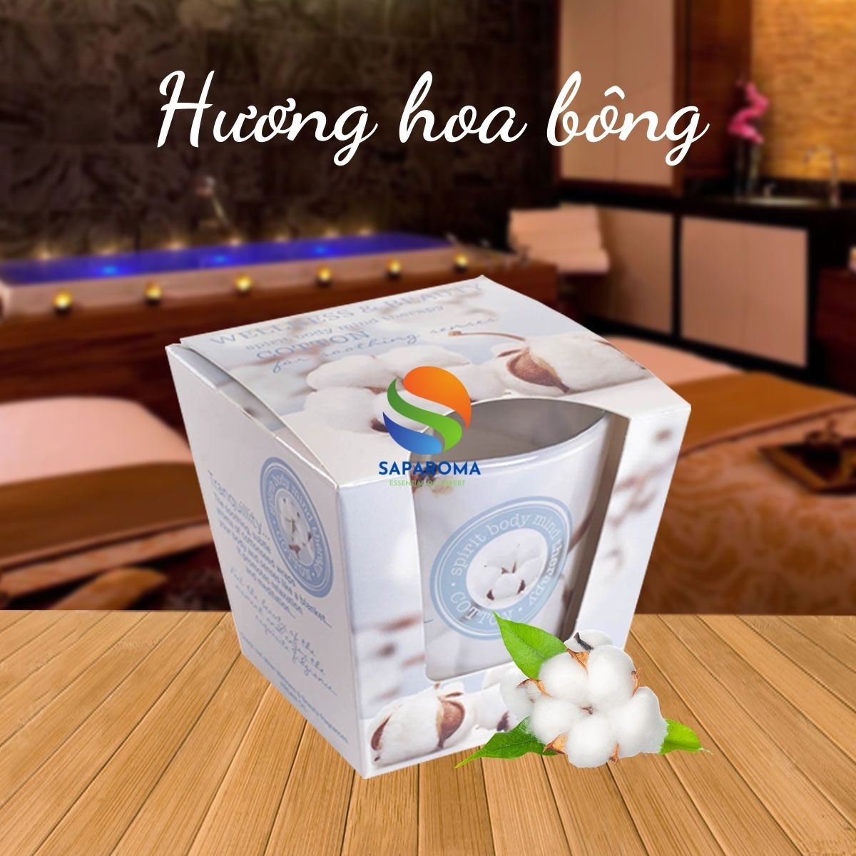 Ly nến thơm tinh dầu Bartek Wellness &amp; Beauty 115g QT00666 - hương hoa bông, nến trang trí, thơm phòng, thư giãn, hỗ trợ khử mùi (giao mẫu ngẫu nhiên)