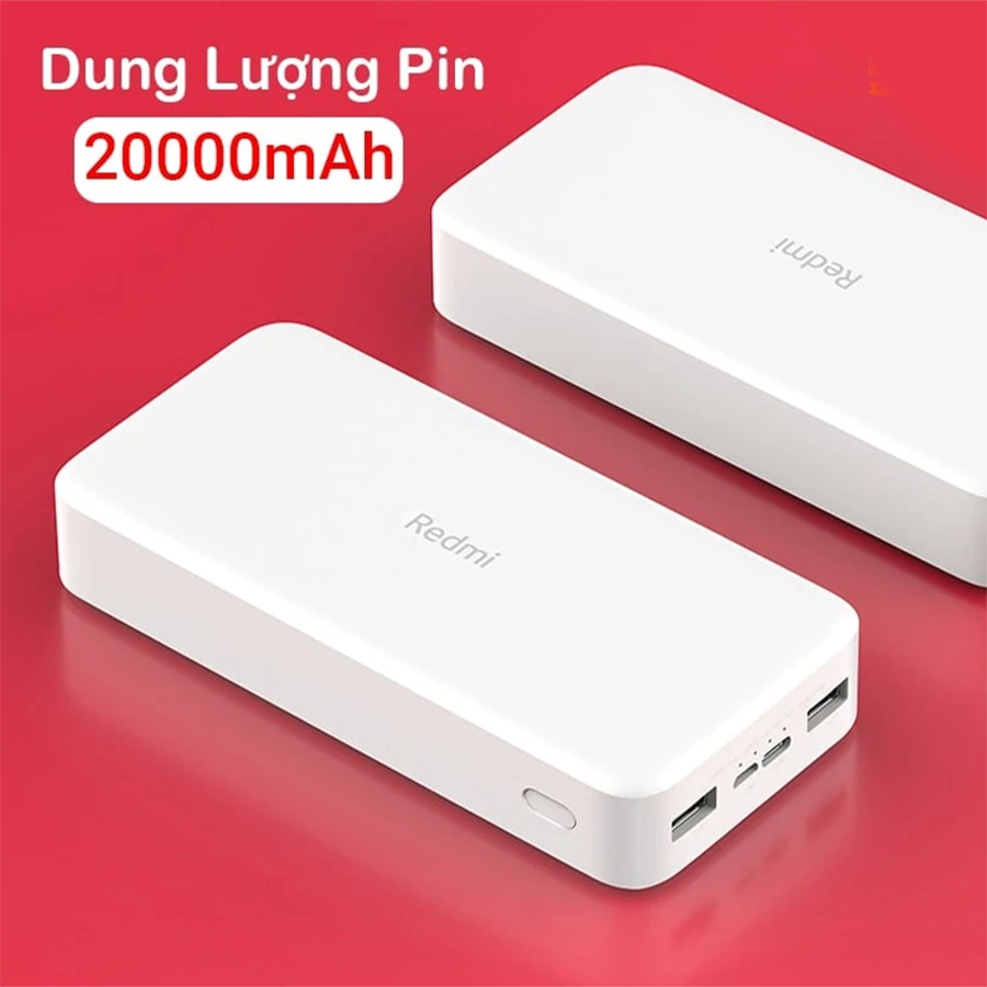 Pin Sạc Dự Phòng Xiaomi Redmi 20000mAh PB200LZM Tích Hợp Cổng USB Type - C In Hỗ Trợ Sạc Nhanh 18W - Hàng Chính Hãng