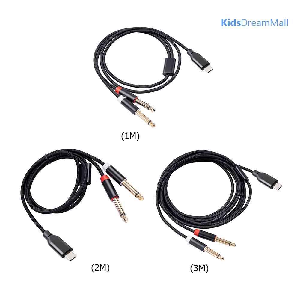 Mới Cáp Chuyển Đổi Âm Thanh Từ Đầu Type-C Sang Hai Đầu 6.35 Cho Máy Tính Xách Tay