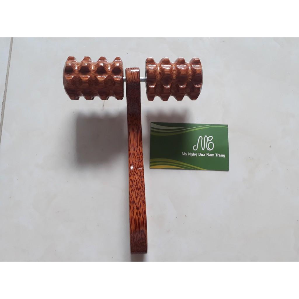 Lăn massage 2 bánh gỗ dừa