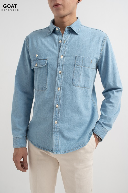 Áo Sơ Mi Nam Chất Kaki Có Túi GOAT MENSWEAR