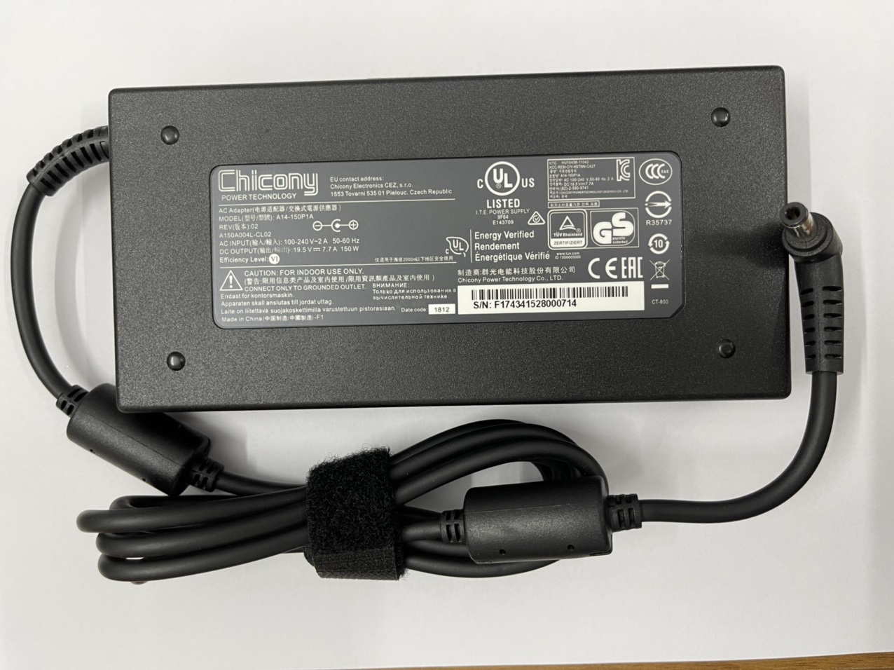 Sạc 19.5V 7.7A 150W Charger for GIGABYTE Aero 14 14W 15 Aorus X3 P34G P34K P34W P35G kèm dây nguồn - Hàng nhập khẩu