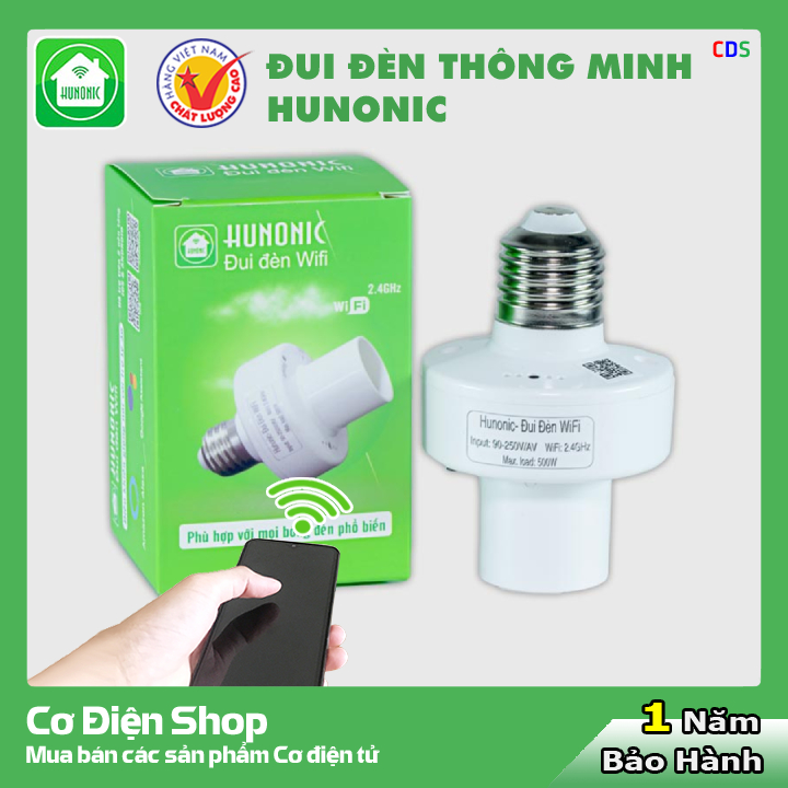 Đui Đèn Thông Minh Hunonic [ Điều Khiển Từ Xa Bằng Điện Thoại Qua Wifi ] Cơ Điện Shop