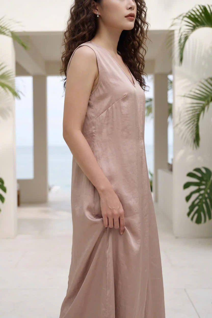 Đầm Maxi Dáng Suông Tencel Ánh Tức Dre202 Thời trang Hity