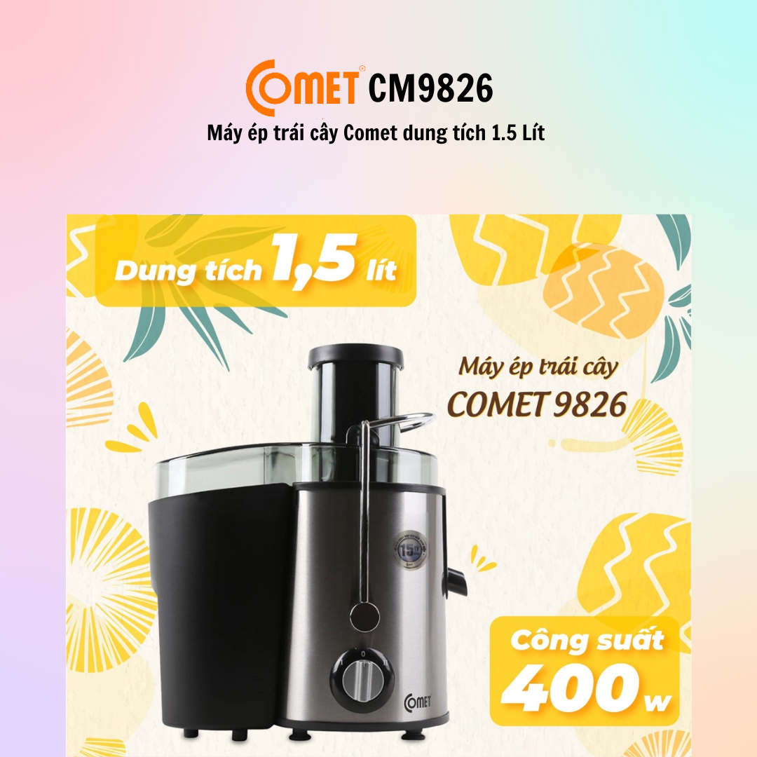 Máy Ép Trái Cây Comet CM9826 (400W) - Hàng chính hãng - Bảo Hành 12 Tháng