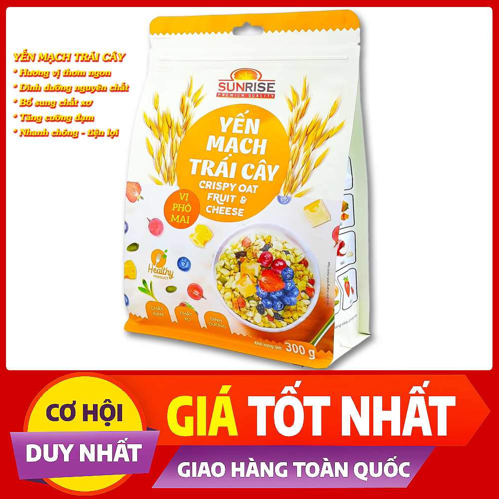 Yến mạch trái cây Sunrise vị phô mai ăn kiêng giảm cân gói 300g