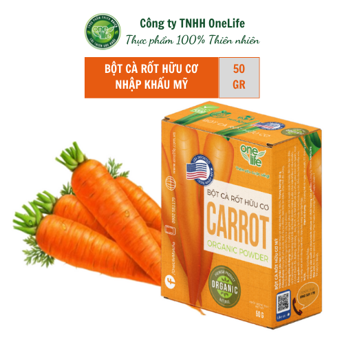 Bột Cà Rốt Hữu Cơ Mỹ OneLife (Hộp 50gr)