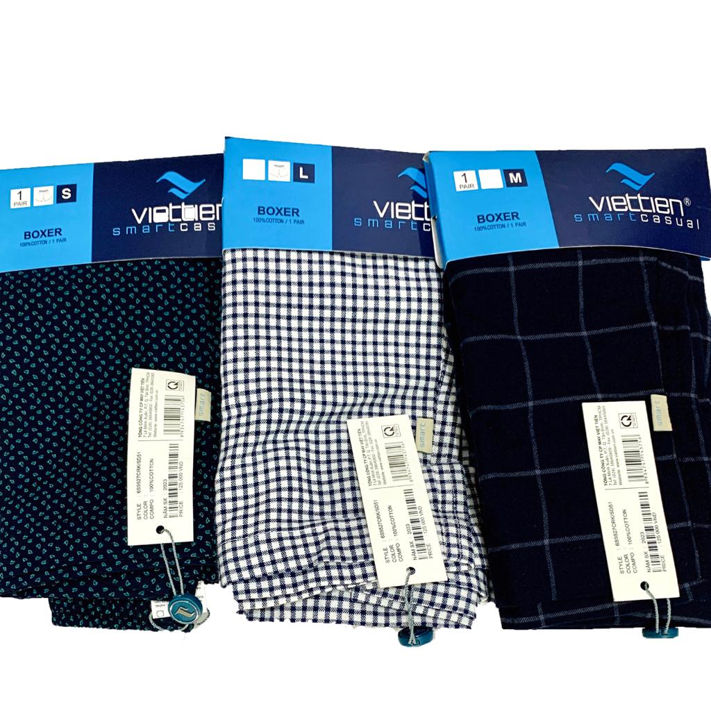 Quần đùi nam Việt Tiến chất liệu 100% cotton siêu thoáng mát quần mặc nhà hoặc đi du lịch VT125 - giao màu ngẫu nhiên