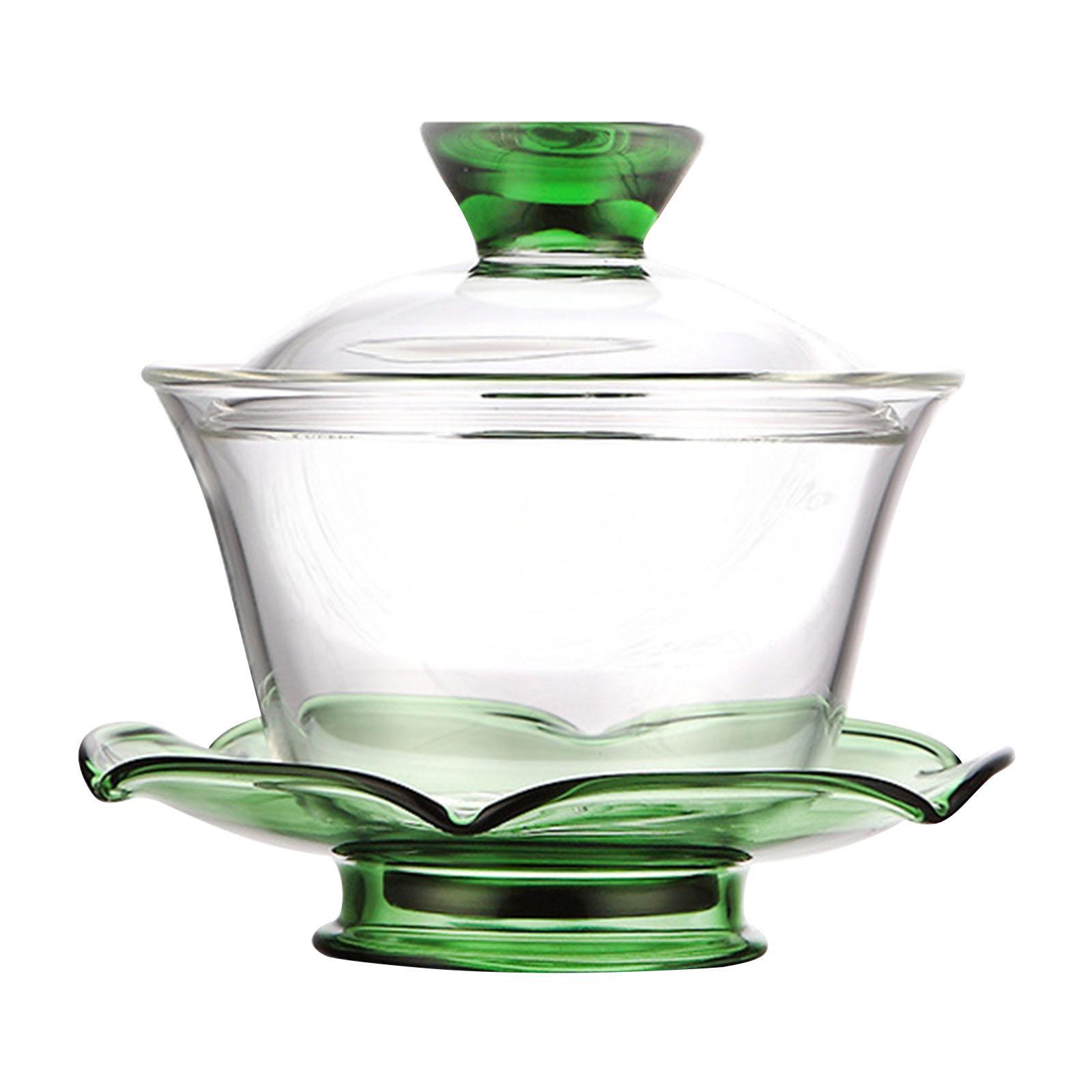 Glass Teapot Set with Lid Tea Maker Tea Cup Transparent Kungfu Glass Tea Set for Office