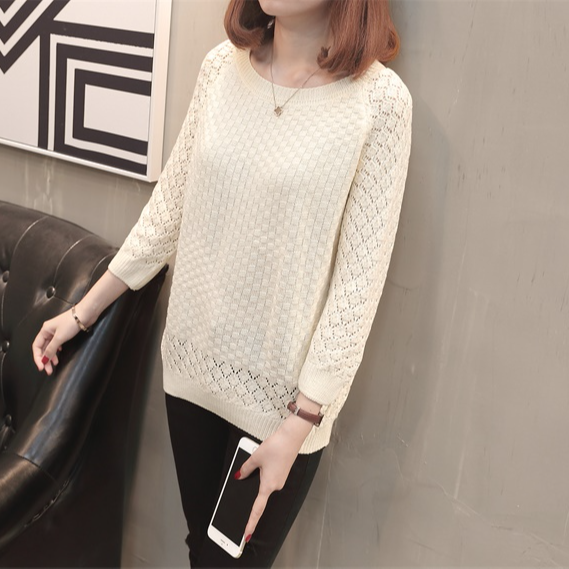 Áo len nữ cổ tròn dài tay mẫu mới thu đông al75