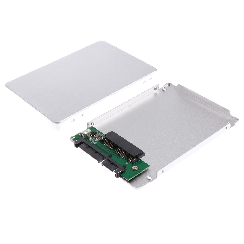 2Pcs 1.8" Micro MSATA SSD to 2.5" SATA Converter Adapter Card Case Cover