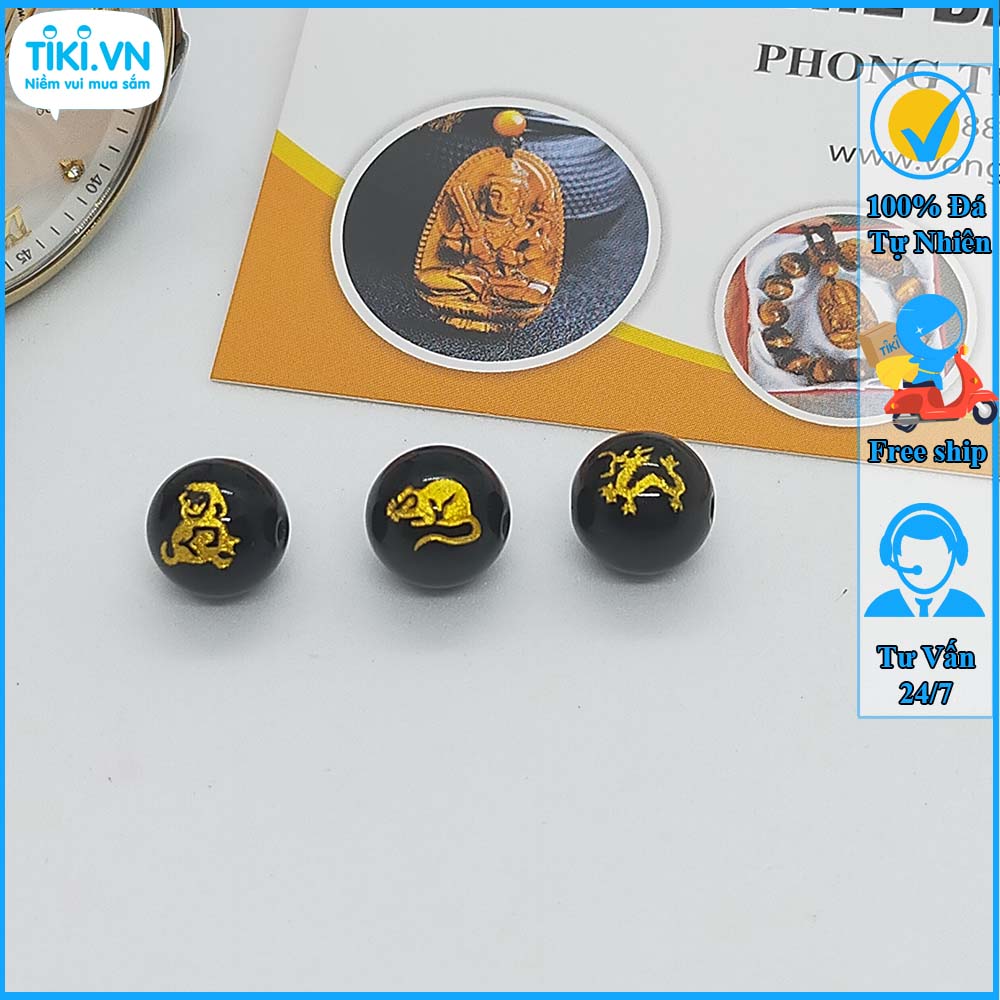 3 Viên Tam Hợp Thân Tý Thìn Đen - Vòng tam hợp quý nhân