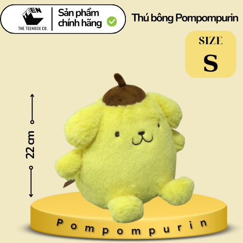 Thú bông Pompompurin S, Gấu Bông Sanrio Chính Hãng, Quà tặng đáng yêu, Sản phẩm chính hãng, Phân phối bởi Teenbox