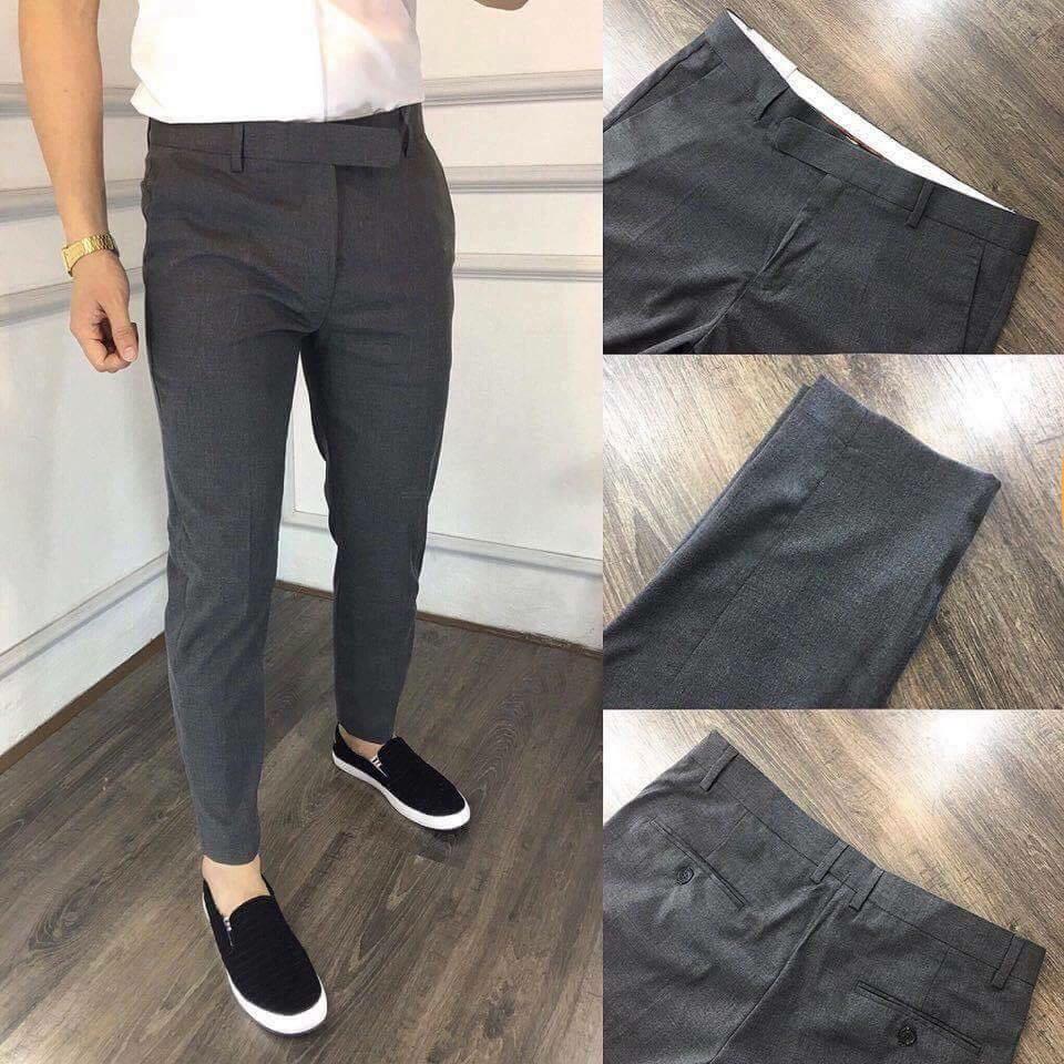 (FREE SHIP) QUẦN TÂY ÂU NAM FORM HÀN QUỐC ÔM CO GIÃN, 100% HÌNH THẬT - ĐEN,Size 27 (43-47KG)