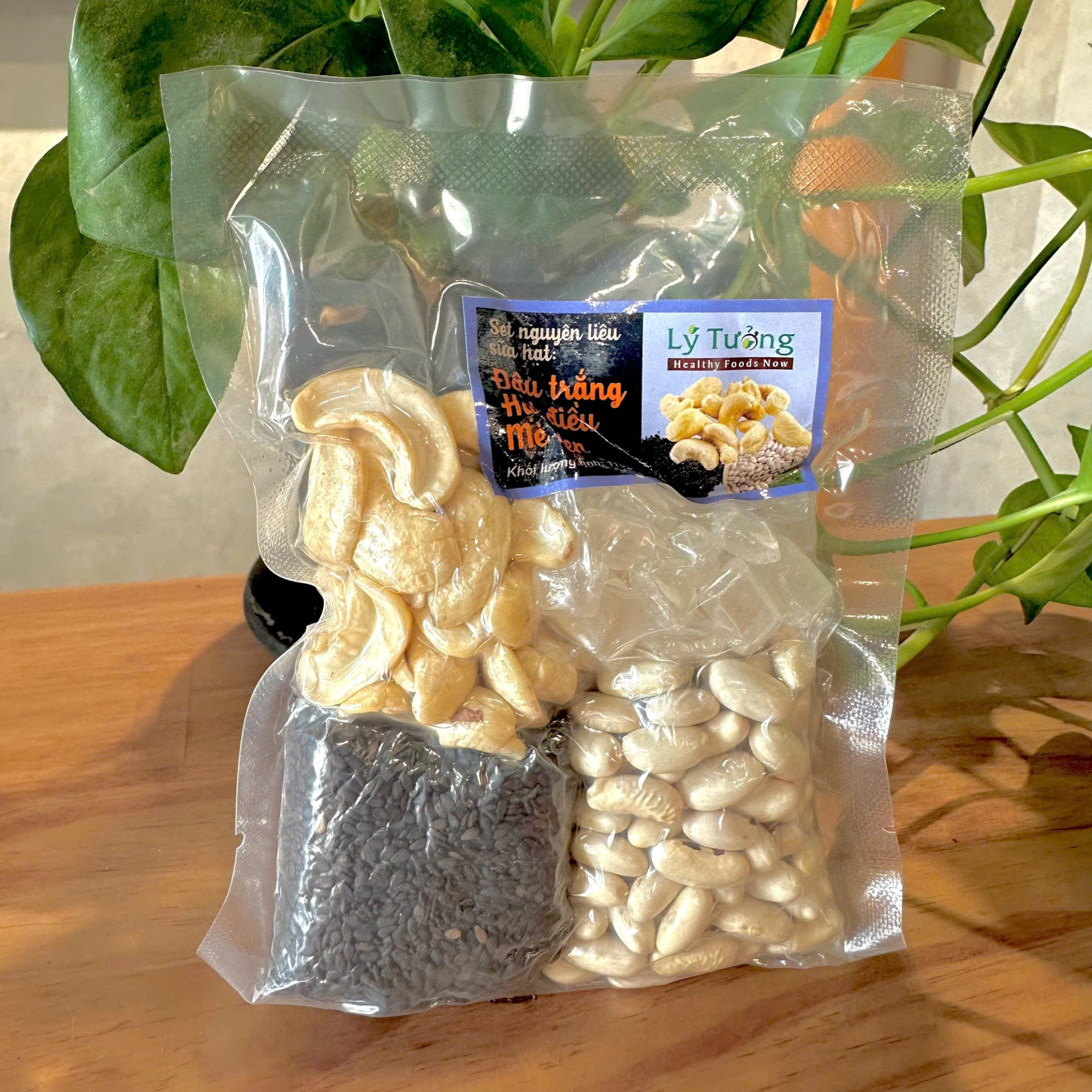 Set nguyên liệu sữa hạt: Đậu trắng - Hạt điều - Mè đen 115g
