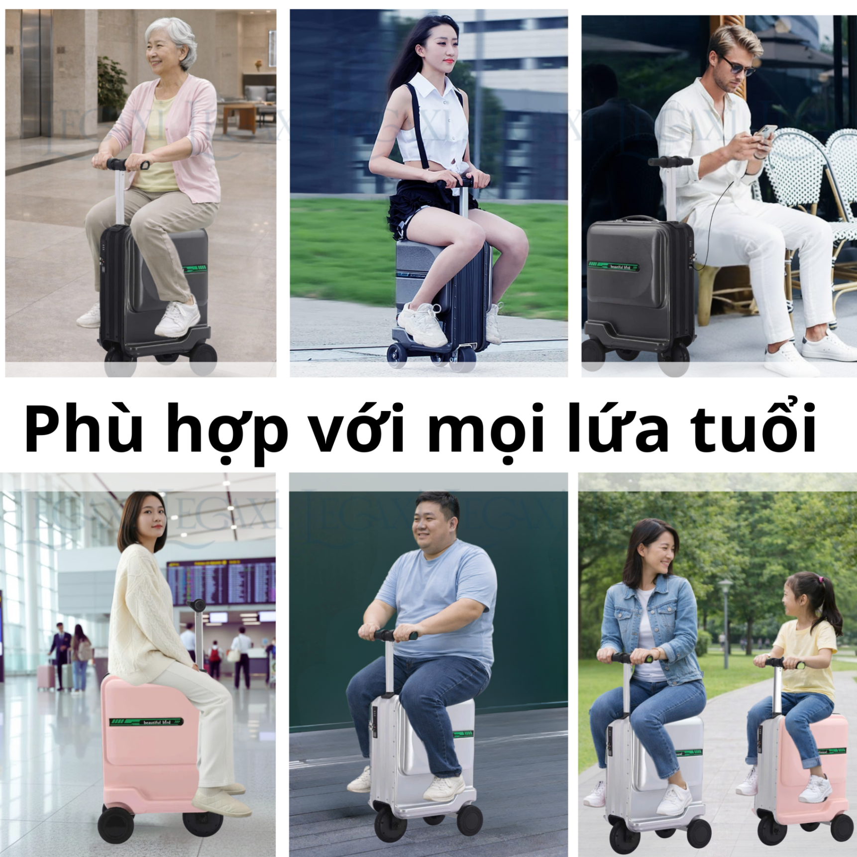 Vali Điện Scooter Nặng 6Kg Va Li 20inch Thông Minh Kiêm Xe Điện Tự Lái Cho Gia Đình Du Lịch Hội Chợ