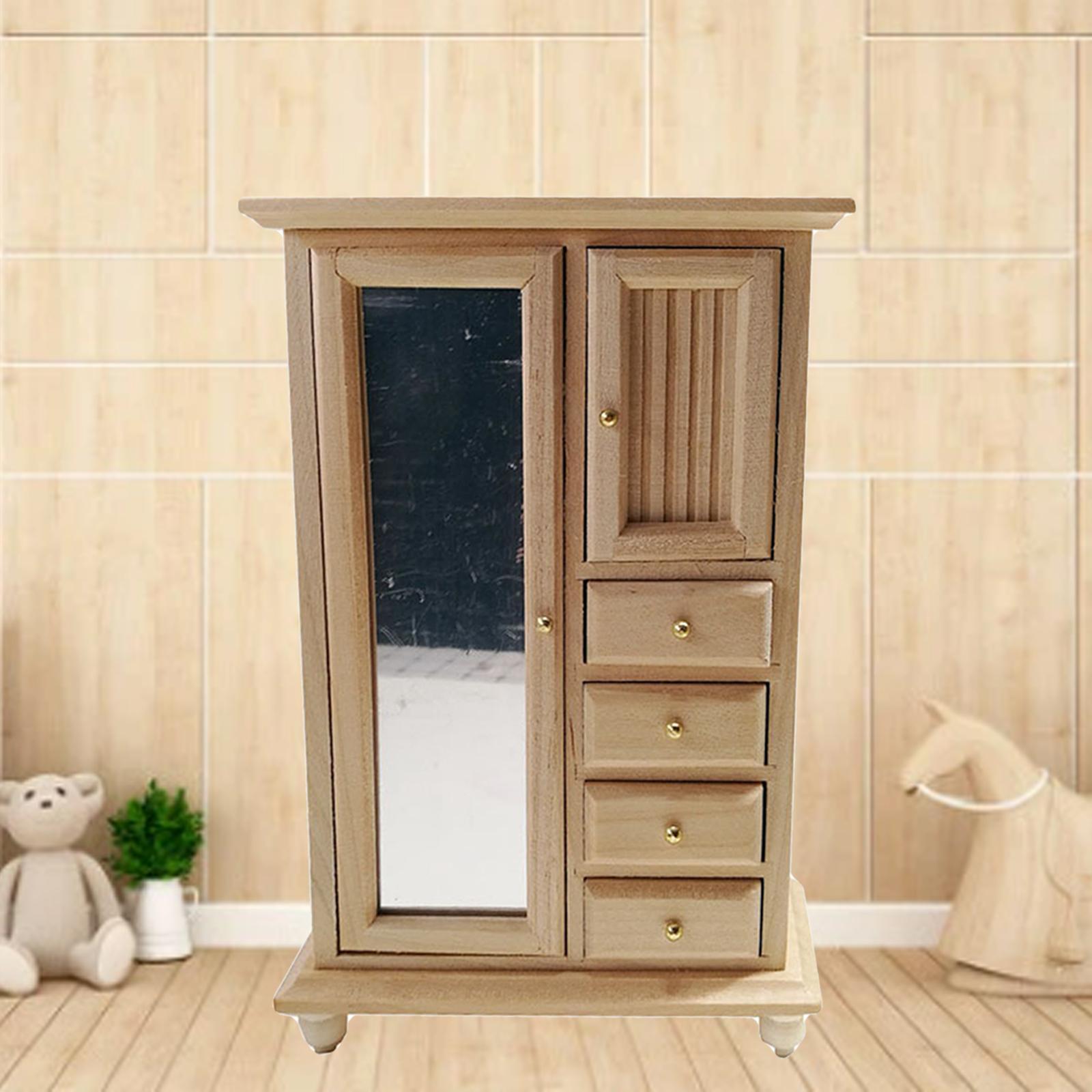 1:12 Dollhouse Furniture White Cabinet Room Bedroom Shelf
