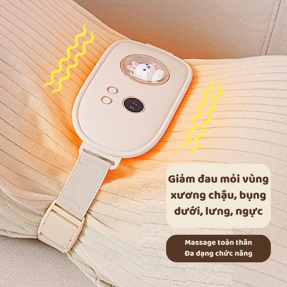 Máy Massage Bụng Kinh GS006, Đai Chườm Nóng Matxa Giảm Đau Bụng Kinh, Máy Rung Làm Ấm Tử Cung Cho Phụ Nữ Đến Kỳ Kinh