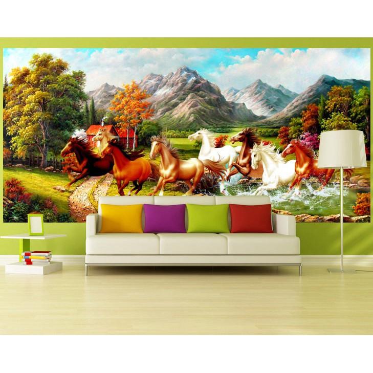 Tranh dán tường phong thủy Mã đáo thành công LunaTM-0119