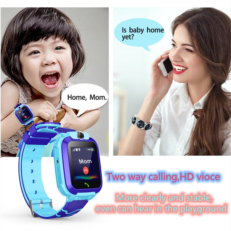 S12 Chống Thấm Nước Đồng Hồ Thông Minh Trẻ Em LBS Tracker SmartWatch Cuộc Gọi SOS Trẻ Em Chống Lạc Màn Hình Cho Bé Đồng Hồ Đeo Tay Cho Bé Trai Bé Gái